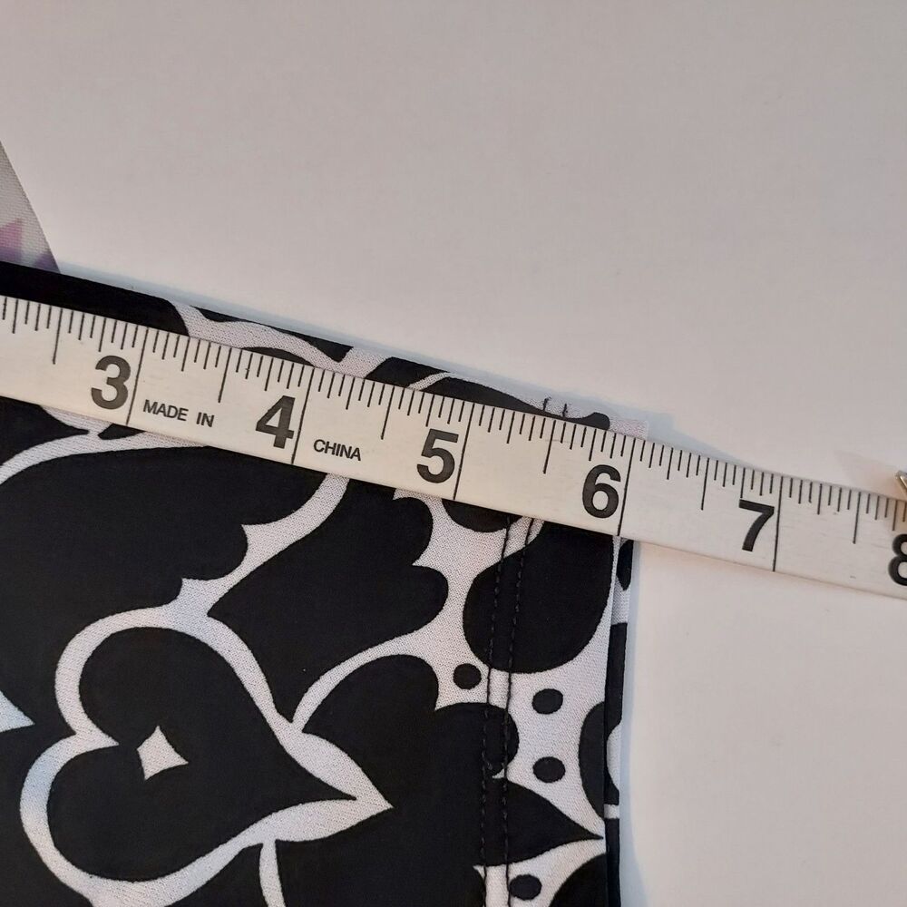 INC International Concepts Shirt Top Womens Large Asymmetrical Hem Black White - Picture 11 of 12